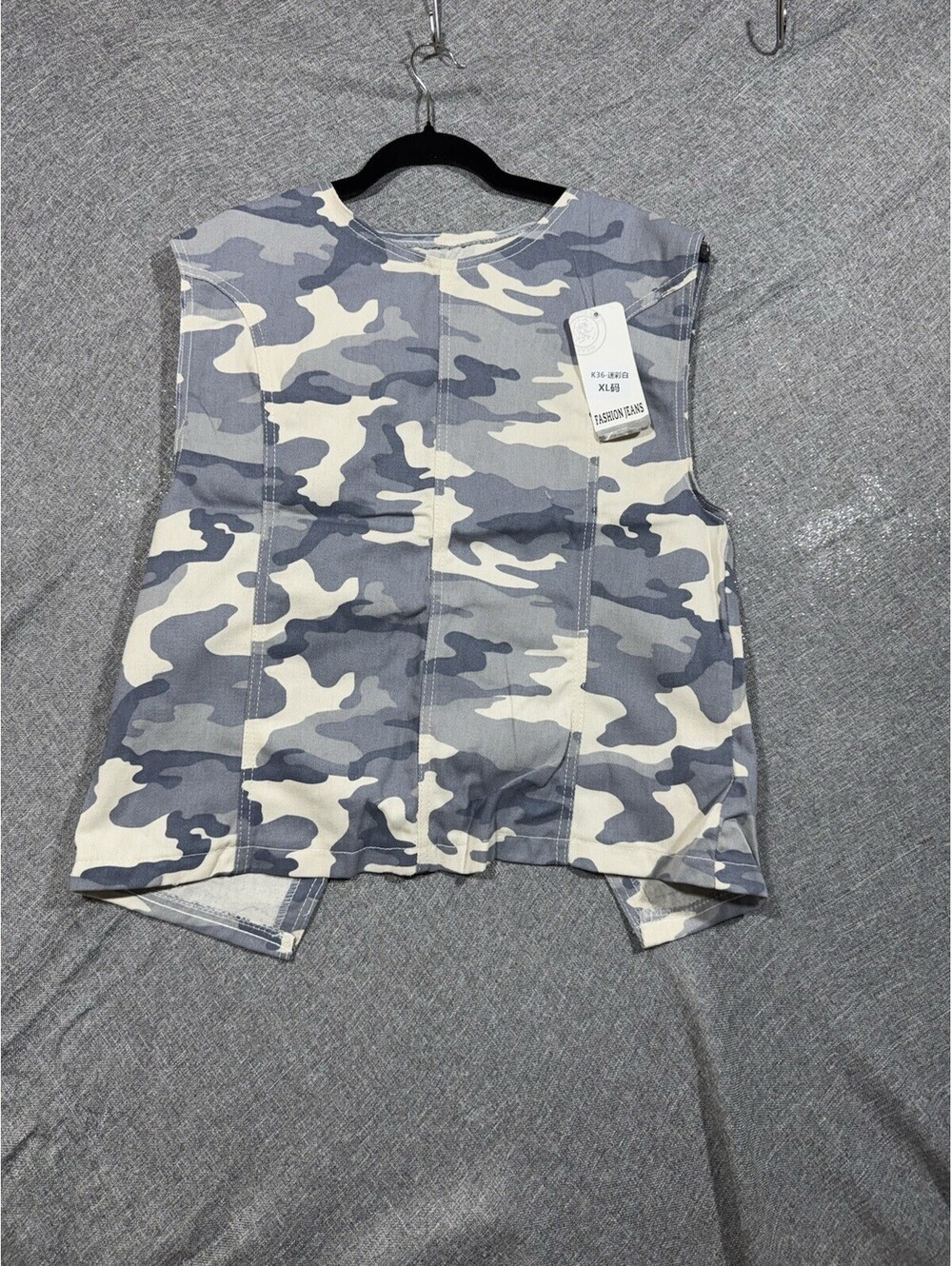 Blue And White Muscle Tank With Matching Shorts